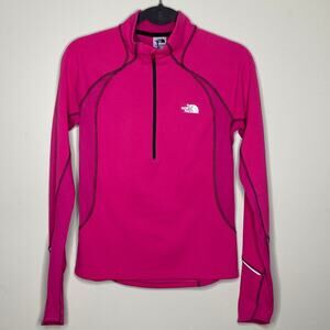 The North Face Pink Half Zip Pockets High Neck Sweatshirt Women's Size Small